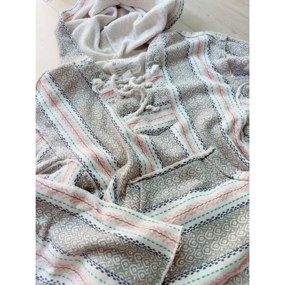 Billabong Beachy Hoodie Pastels Cream Size Medium Surfer Coastal Lace up - Picture 8 of 11